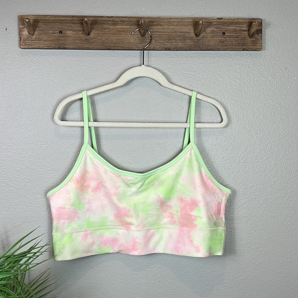 Fabletics Sports Bra Reversible 1X Tie Dye Pastel